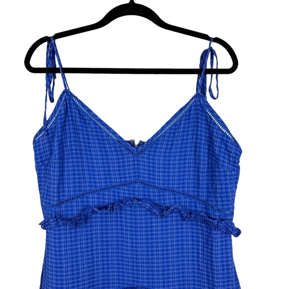 Lovers + Friends Ulyanna Blue Ruffle Midi Dress - Picture 3 of 6